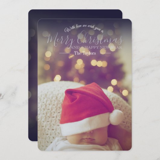 愛クラシックのクリスマスカードで編集可能 シーズンカード (正面/裏面)