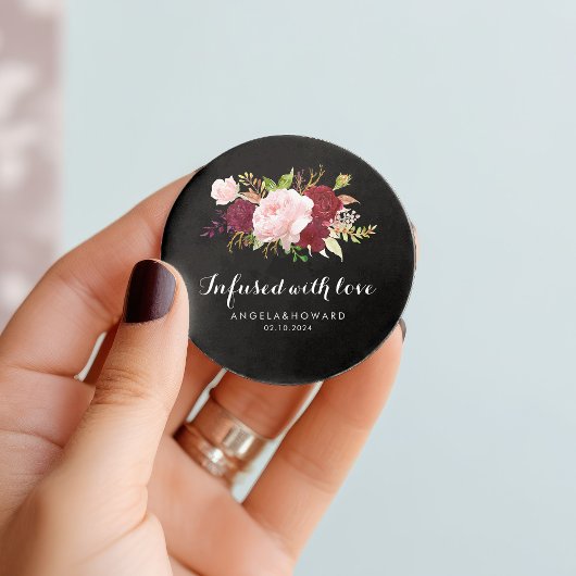 愛クラシックの染み込んだトロピカルブ結婚ラック フェイバータグ