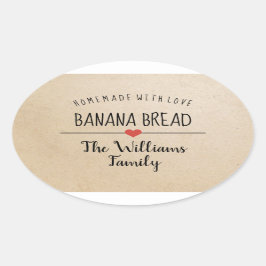 愛クラフト名とバナナパン自家製 楕円形シール