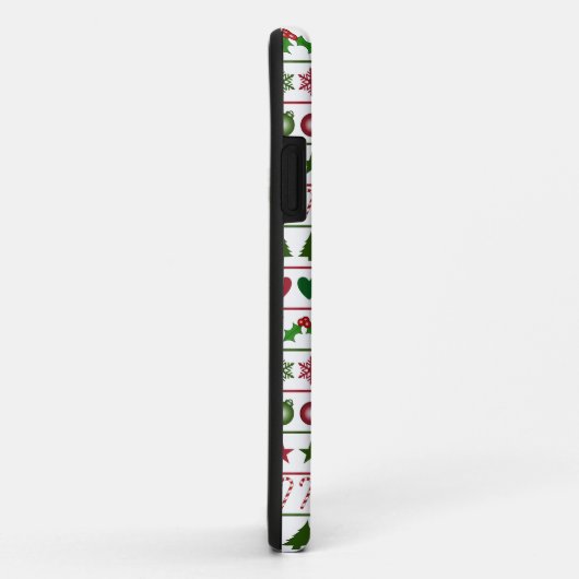 愛クリスマスのモチーフパターン緑の白い赤 Case-Mate iPhoneケース (裏面/右)