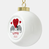 愛クリスマスの記念品のアルマジロ セラミックボールオーナメント (右)