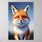 愛クールらしい赤いキツネポートレート | AI Art ポスター (正面)