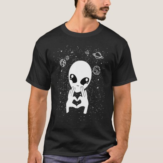 愛クールエイリアンUFと通信するエイリアンバディ Tシャツ (正面)