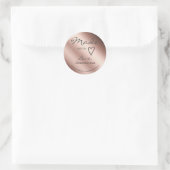 愛グラデーションハート記号名で作られた紫 ラウンドシール (バッグ)