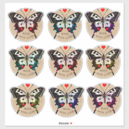 愛グランジで作られた可愛いヴィンテージ蝶ハート シール