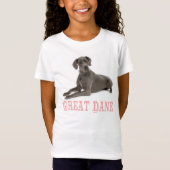 愛グレートデーンの小犬の女の子のTシャツ Tシャツ (正面)
