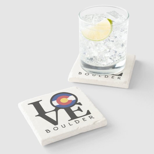 愛コロラド州の大きい石の石のコースター ストーンコースター (横)