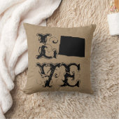 愛コロラド州の州の素朴でシックなバーラップのヴィンテージ クッション (ブランケット)