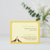 愛コンテンポラリー鳥の黄色い結婚披露宴 エンクロージャーカード (スタンド正面)