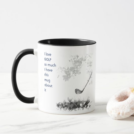 愛ゴルフGOLFINGゴルフそう多くの私のおもしろい引用文マグカップ マグカップ (ドーナツ)