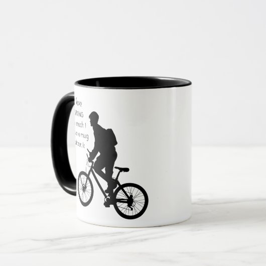 愛サイクリングバイク私は非常に多くのおもしろい引用文 マグカップ (正面左)