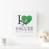 愛サッカーの柱時計 スクエア壁時計 (ホーム)