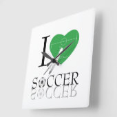 愛サッカーの柱時計 スクエア壁時計 (傾斜)