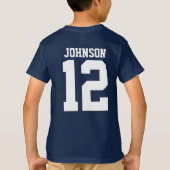 愛サッカー食べ- ,眠る,リピート – 男の子 – 黒 Tシャツ (裏面)