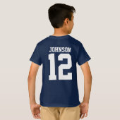 愛サッカー食べ- ,眠る,リピート – 男の子 – 黒 Tシャツ (裏面フル)