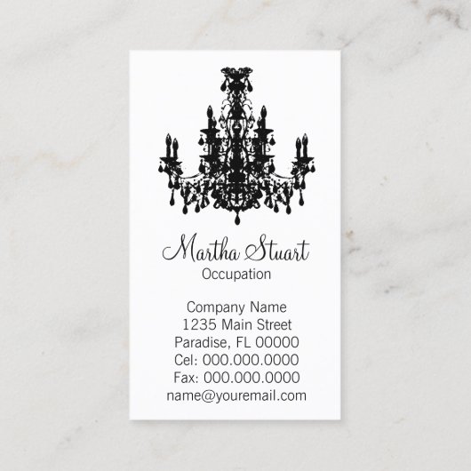 愛シャンデリアの名刺 名刺 (裏面)