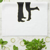 愛シルエットのカウボーイそして女性のカーボーイ キッチンタオル (折り畳み)