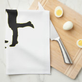 愛シルエットのカウボーイそして女性のカーボーイ キッチンタオル (四つ折り)