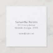 愛シンプルでエレガント作ったピンクと白の手作り スクエア名刺 (裏面)