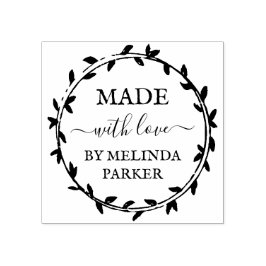 愛シンプルで作られたリースの緑 ラバースタンプ