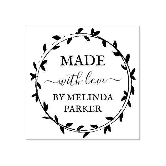 愛シンプルで作られたリースの緑 ラバースタンプ (インプリント)