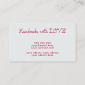 愛シンプルで手作りの銀の糸かぎ針 名刺 (裏面)