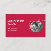 愛シンプルで手作りの銀の糸かぎ針 名刺 (正面)