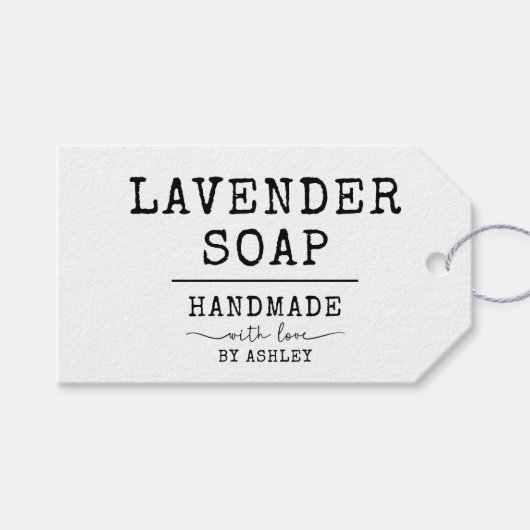 愛シンプルで手作り手書きスクリプトギフト ギフトタグ (正面(横))
