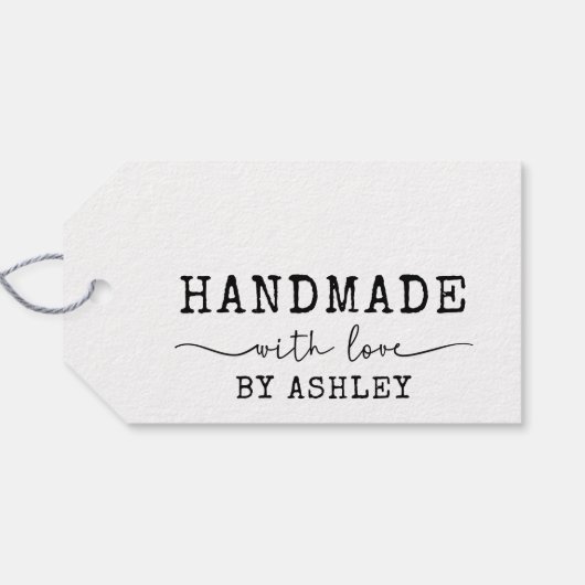 愛シンプルで手作り手書きスクリプトギフト ギフトタグ (裏面横)