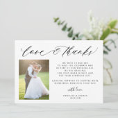 愛シンプルと感謝してい2枚の写真結婚 サンキューカード (スタンド正面)