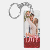 愛シンプルの写真と文字メッセージValentines Day キーホルダー (正面左)