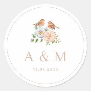 愛シンプルの鳥 ラウンドシール