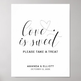 愛シンプルは甘いハートエレガミニマルントウェディング ポスター