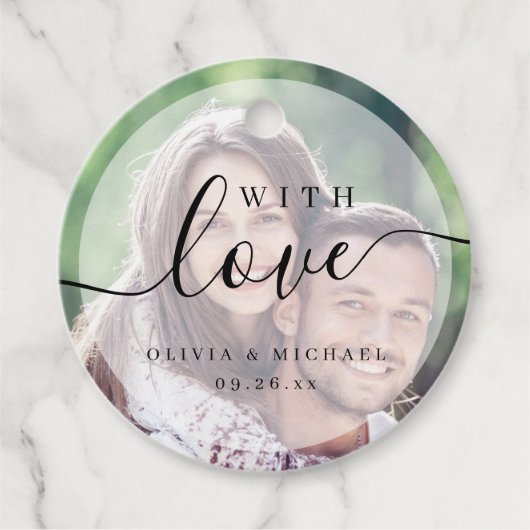 愛シンプルエレガント写真の脚本結婚本 フェイバータグ (正面)