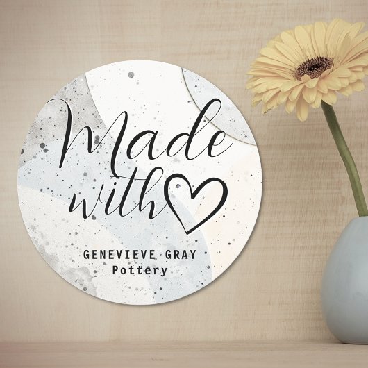 愛シンプルハートで作ったミニマルなコンクリート ラウンドシール