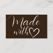 愛シンプルハートで作ったミニマルなチョコレート 名刺 (正面)