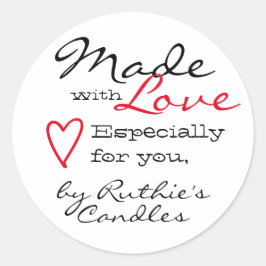 愛シンプルハートホワイトカラーで作られたミニマル ラウンドシール