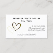 愛シンプルハート製ミニマル白黒 名刺 (裏面)