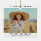 愛シンプルモダン心の記憶の写真記念 セラミックオーナメント (裏面)