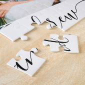 愛シンプル名4フォトコラージュ結婚の形見 ジグソーパズル (側面)