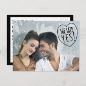 愛シンプル彼女はYesは日付はがきを保存すると言った 案内ポストカード (正面/裏面)