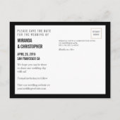 愛シンプル彼女はYesは日付はがきを保存すると言った 案内ポストカード (裏面)