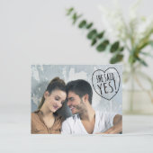 愛シンプル彼女はYesは日付はがきを保存すると言った 案内ポストカード (スタンド正面)