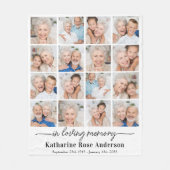 愛シンプル者の思い出16フォトコラージュ記念 フリースブランケット (正面)