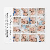 愛シンプル者の思い出16フォトコラージュ記念 フリースブランケット (正面(横))