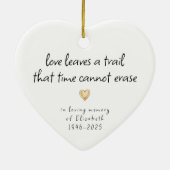 愛シンプル記憶の金ゴールドハートメモリアル セラミックオーナメント (裏面)