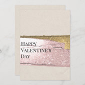 愛シンプル、エレガント金ゴールド:ハッピーバレンタインデー シーズンカード (正面/裏面)