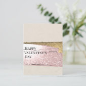 愛シンプル、エレガント金ゴールド:ハッピーバレンタインデー シーズンポストカード (スタンド正面)