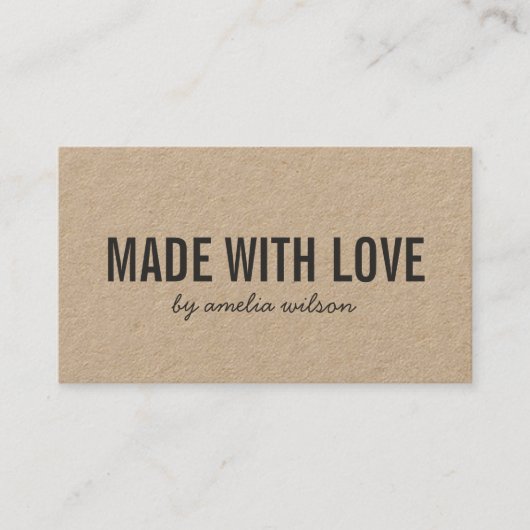 愛シンプルSNS素朴クラフトで作られた 名刺 (正面)