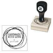 愛スタイリッシュで手作りのラウンドスクライブル ラバースタンプ (押印)